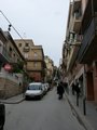The street up to Park Guell which was designed by Gaudi