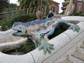 The salamander are made out of thousands and thousands of pieces of mosaic.