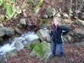 Miranda at a creek (Riera Major) in Montseny park