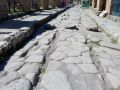 Tracks left in the road made by cartwheels